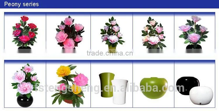 Wedding decoration silk flower arrangements in vases led fiber optic flower lamp