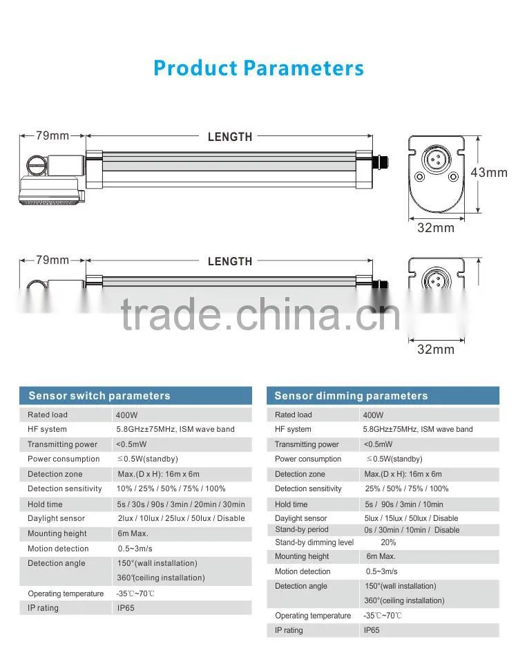 motion sensor tri proof lights tube tube8 led light tube waterproof