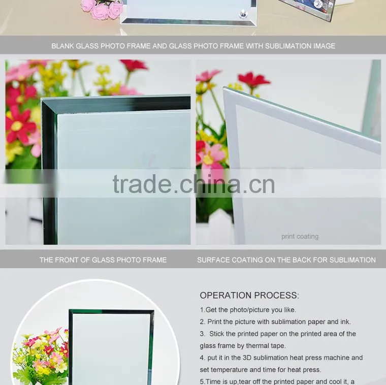 Sunmeta factory directly high quality blank sublimation glass photo frame BL-05