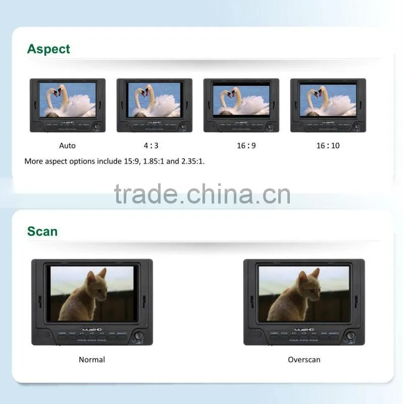 MustHD 5 inch lcd monitor with av input HDMI input Focus Assist Marker False Color
