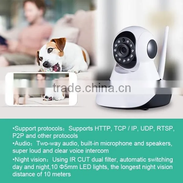 RJ45 100M / 1000M Base-TX support Video Storage smart WIFI IP camera can learn alarm sensors