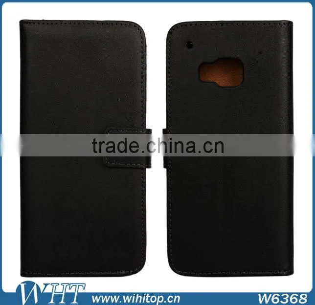 Wholesale Genuine Leather Case for HTC One M9, with Money Slot and Stand