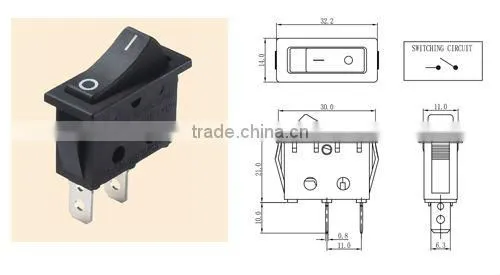 Single Pole in line rocker switch
