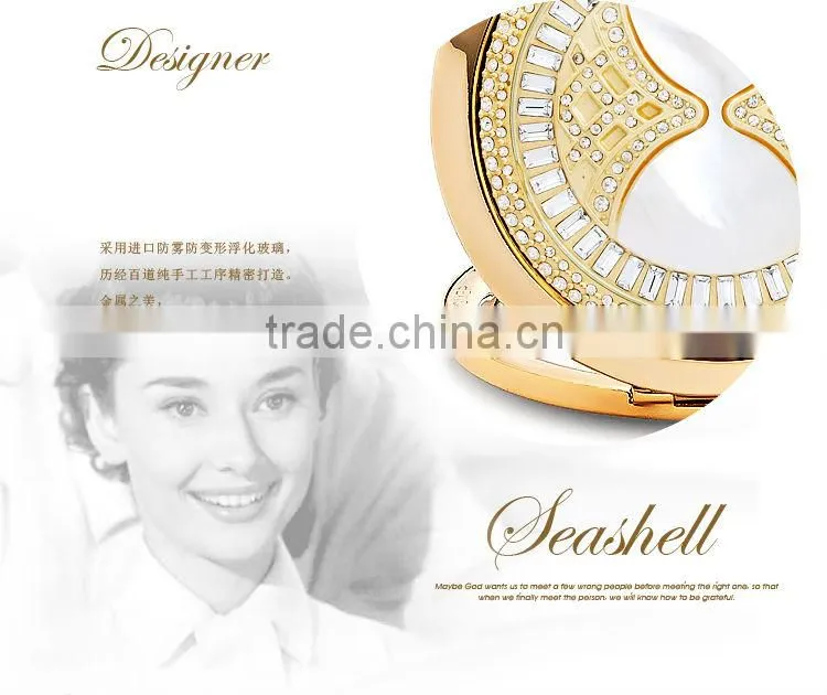 Fashion hot sale shell cosmetic foldable mirror