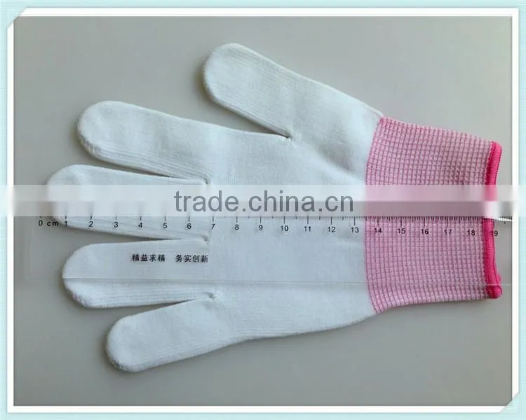 High-tech electronics industry used 13 gauge knitted white Nylon Gloves 4131