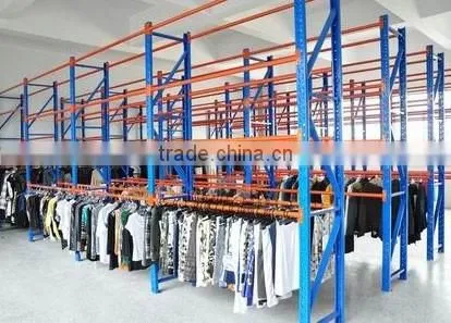 The warehouse steel clothes racking used in the production and warehouse areas
