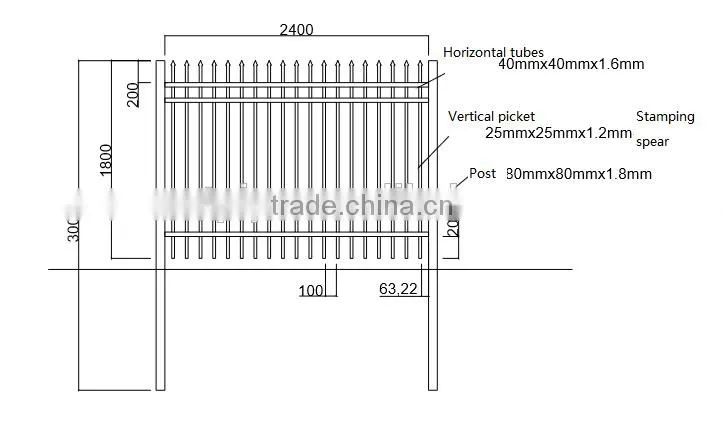 ISO 9001 aluminium swimming pool fence