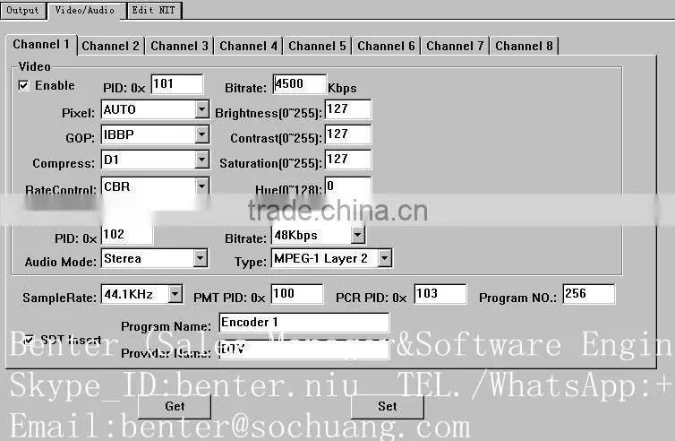 MPEG-2 AV cvbs audio sd DVB-T Modulator(8AV in,DVB-T out)