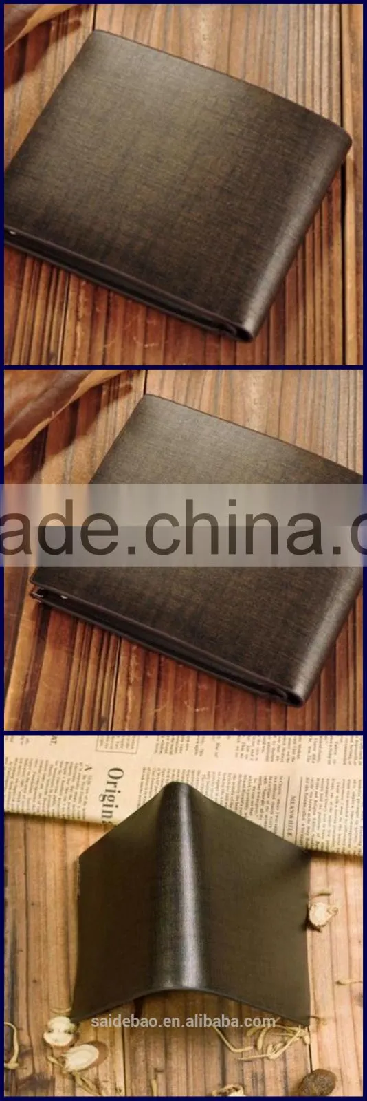 2016 popular customized top layer pu /genuine leather men's walletn,money clip wallet