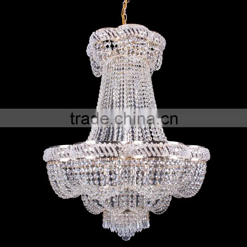 High Ceiling Chandelier Crystal Banquet Hall Lighting for Wedding Decoration