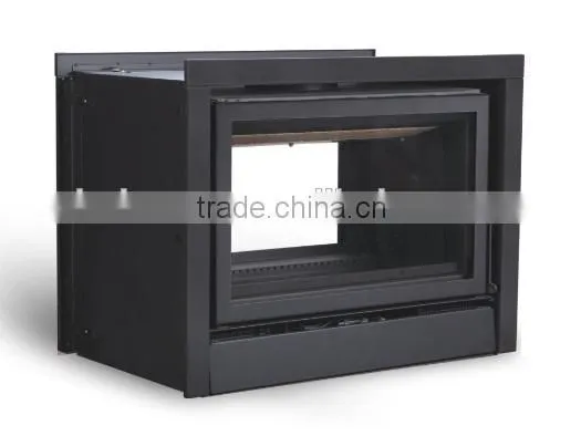 2 sided corner wooden fireplace