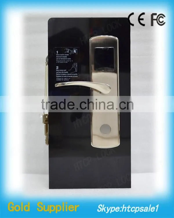 Satin Brass ANSI Mortise Smart Card Hotel Door Lock