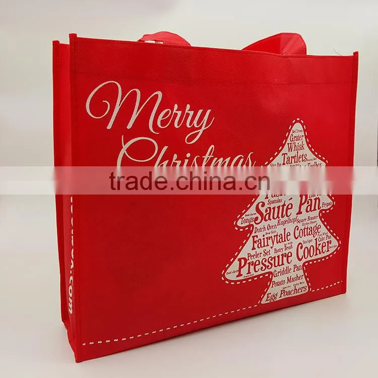 merry chrismas red non woven bag