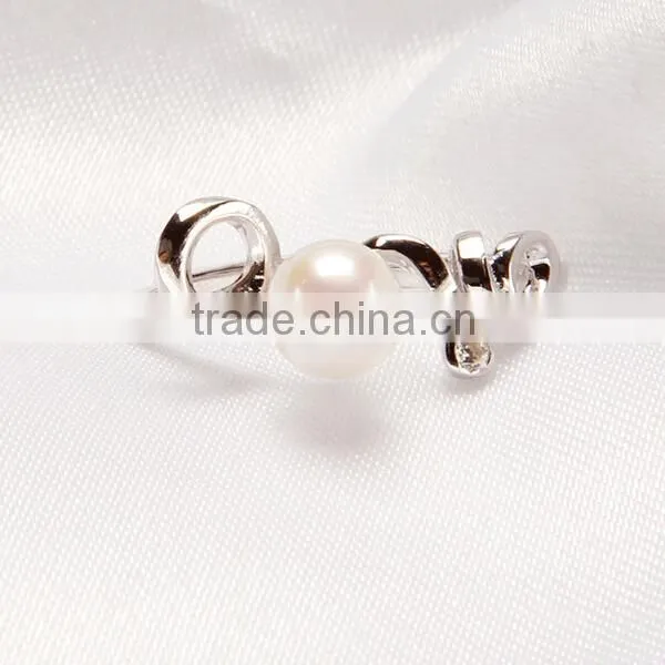 5.5-6.5mm golden 925 silver jewellery freshwater pearl ring design for woman