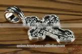 Silver 925 Cross Crucifix. Burnished Silver. Jerusalem Jewelry.