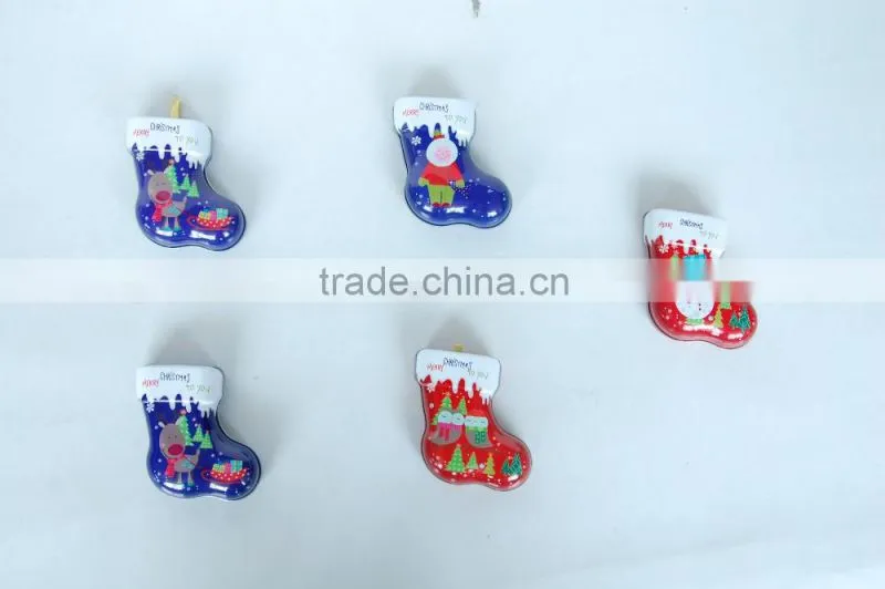 Nice design shoes shaped tin box gift tin box for Christmas gift packing tin box