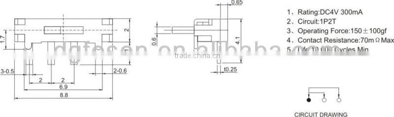 vertical slide switch switch MK-12D05