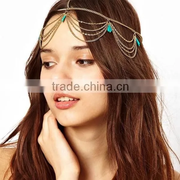 gold silver alloy elastics african girls hair ornaments wholesale