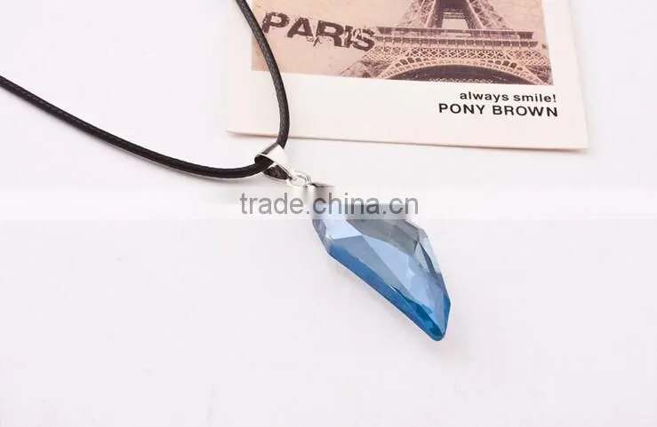 Crystal Wolf Tooth Style Pendant Black Chord Unisex Fashion Necklace Gift