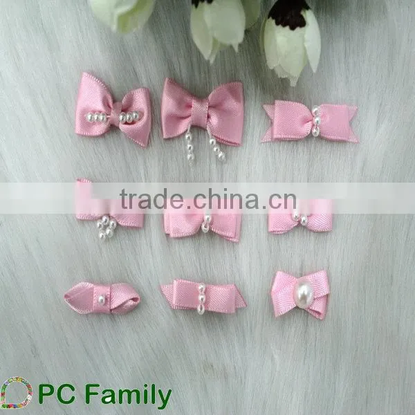 Garment use pre made mini satin ribbon bow