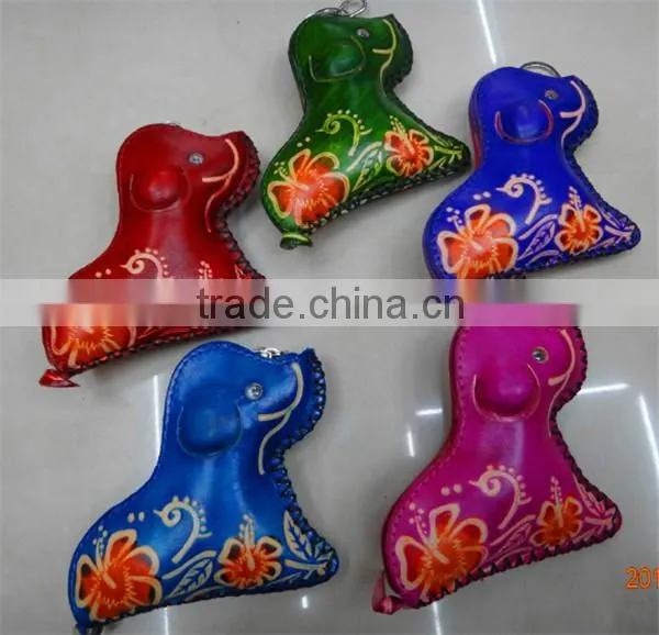 Chinese Handmade Animal Shape Genuine Leather Zip Coin Purse
