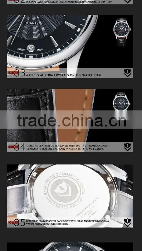 WEIDE high end leather watch band Fashion Popular watch for boys