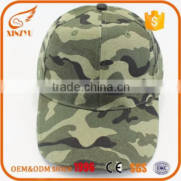 wholesale 3D embroidery camo 6 panel baseball cap customizable 100% cotton baseball cap hat