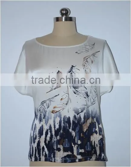 silk printed fashional t shirt