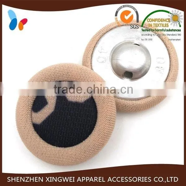 custom two colors metal covered button with shank