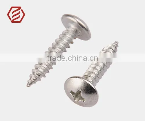 Furniture Cross or Phillips White Zine Plated Big Head Self Tapping Screws