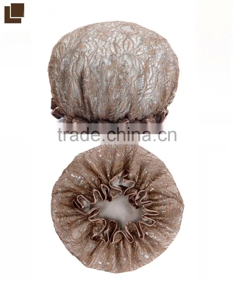 2015 New thickening dry hair hat bath women girl lace shower cap