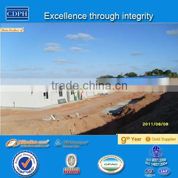 China alibaba china supplier Temporary galvanized structure cheap sandwich panel prefab homes for sale
