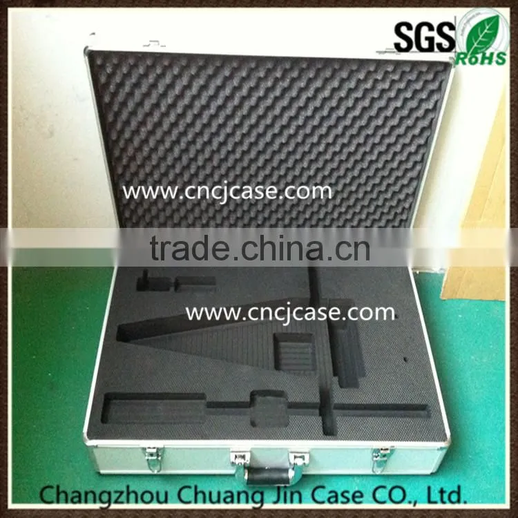 High quality easy carrying black aluminum tool case with EVA model
