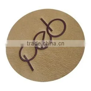 Hand made custom brown garment genuine leather label