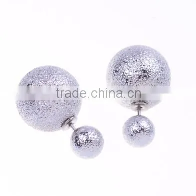 200pairs New arrival candy color earrings fashion double pearl earings jewelry pendientes trendy stud earrings E070314
