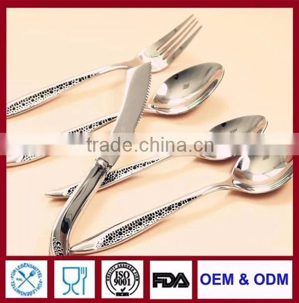 metal spork flatware sterling silver flatware luxury flatware bronze flatware set