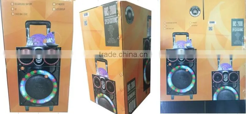 Hoxen 8" active bluetooth speakers box with disco ball light show L-212