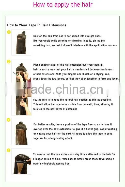 Double machine weft vigin hair unprocessed brazilian hair pu tape hair