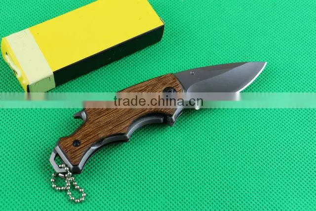 OEM wood handle multi-function pocket knife