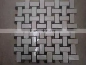 natural strip gray white marble mosaic tiles