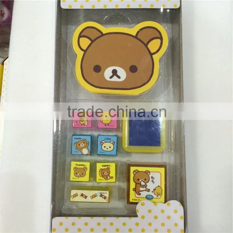 kids toy stamp set with ink pad