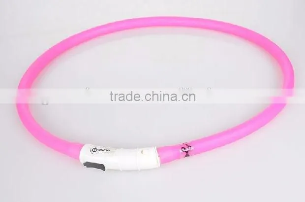 newest Waterproof led dog collar cuttable USB rechargeable usb rechargeable flashing dog collars