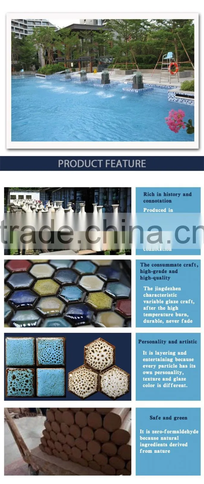 Lowest price hand made ceramic mosaic CC-Z011