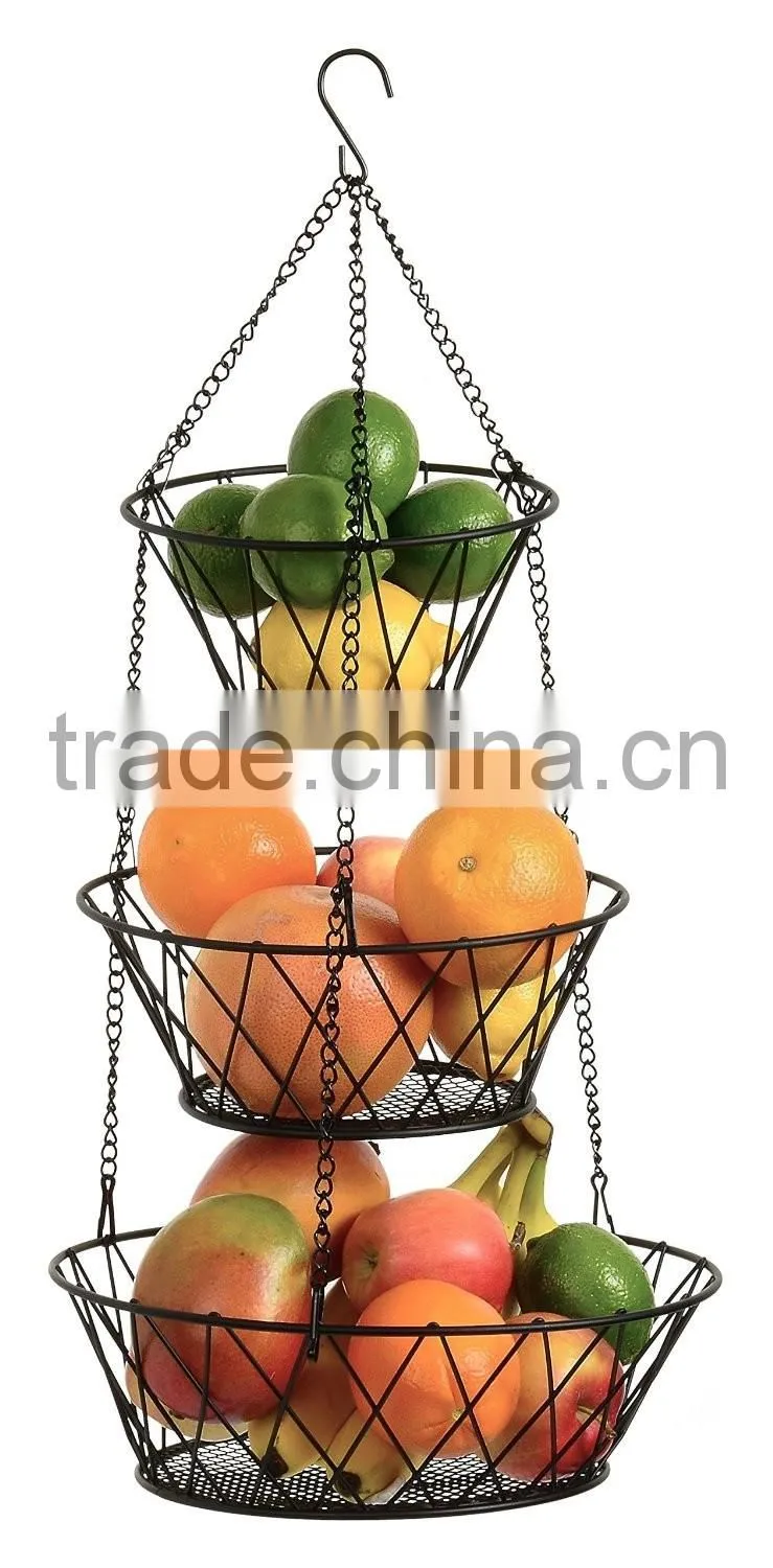 3-Tier Round Iron Hanging Basket