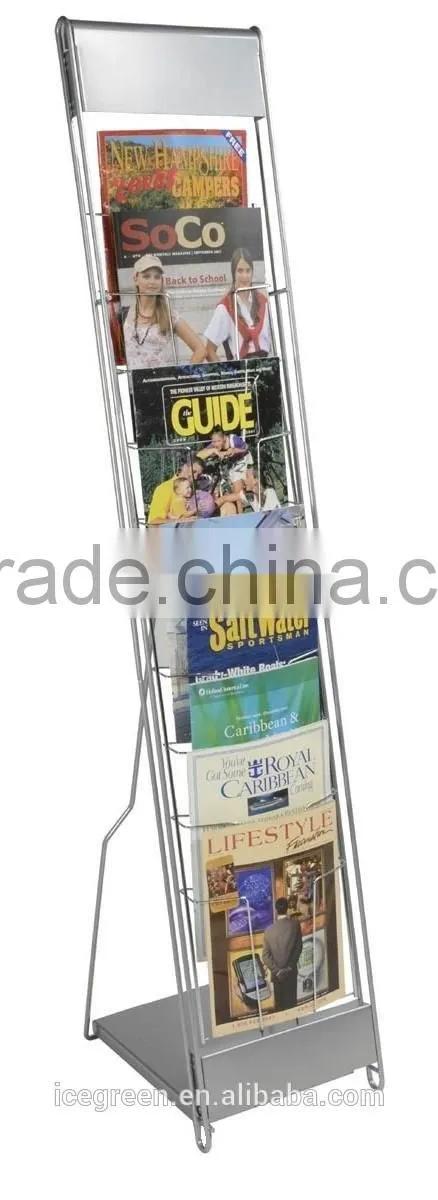 Steel Portable Literature Stand with 10 Pockets