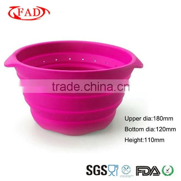 100%Eco-Friendly Foldable Silicone Basket Promotion Wholesale,Kitchen Tool