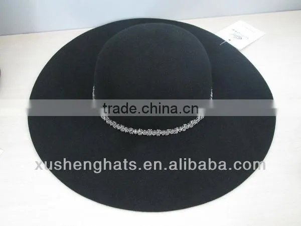 new design big brim floppy hat with rope