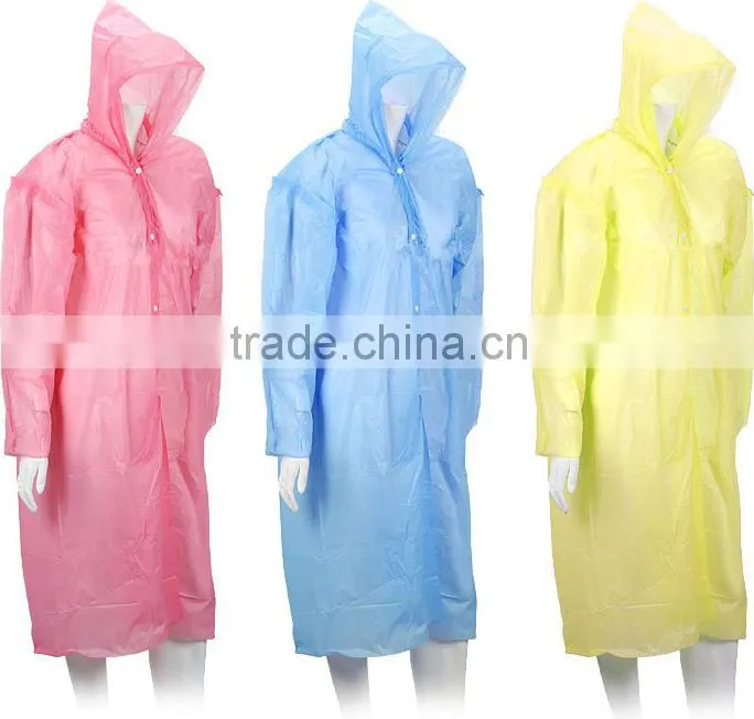 Lightweight Outdoor PE Raincoat Poncho - Milk