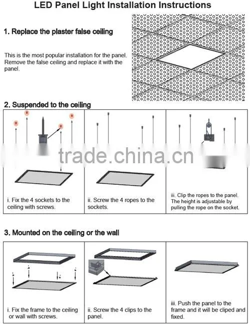 Triac dimming LED panel 1195x595mm 72W TUV CE RoHS CB GS SAA 3-Year Warranty