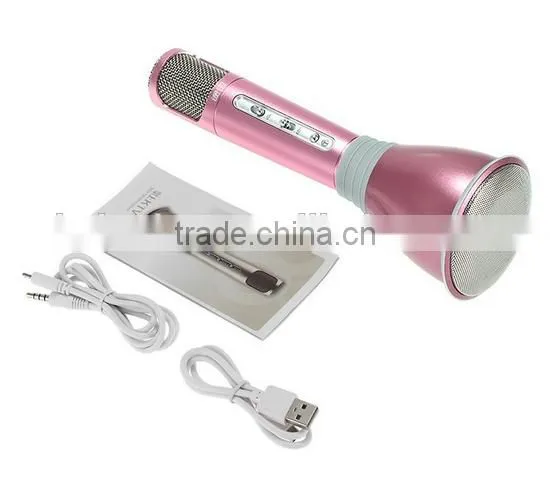 K068 portable mini bluetooth speaker wireless microphone karaoke player